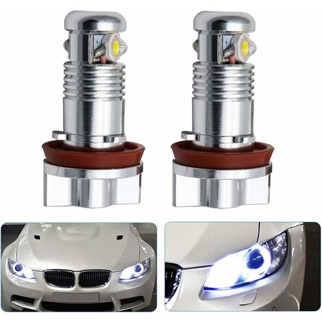 LED Angel Eye Halo Ring Light, Feux de jour DRL H8 Ampoules pour E92 E93 M3 E90 E82 E60 E70 E71 (Pack de 2)