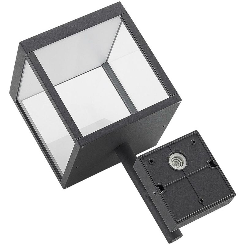 LED Applique Exterieur 'Cube' en aluminium - gris graphite, transparent
