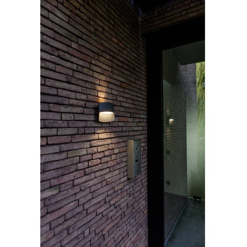 Applique led extérieure lutec lotus 5193201118 11 w blanc chaud gris