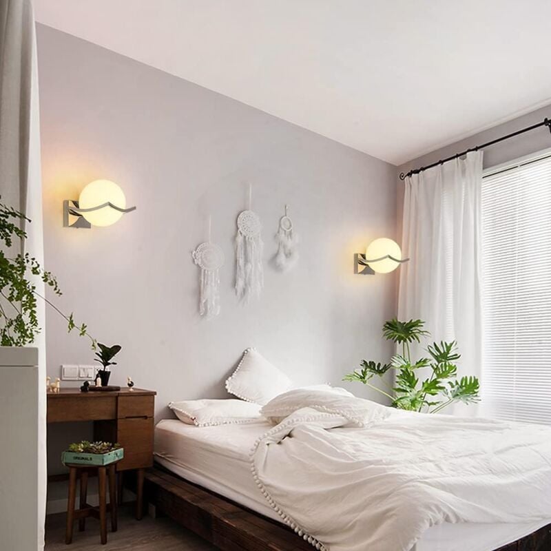 Comely - Applique Murale Interieur, Lampe Murale de Boule, E27 Appliques Decoration Moderne pour Chambre Escalier Couloi (Ampoules Non Comprises)