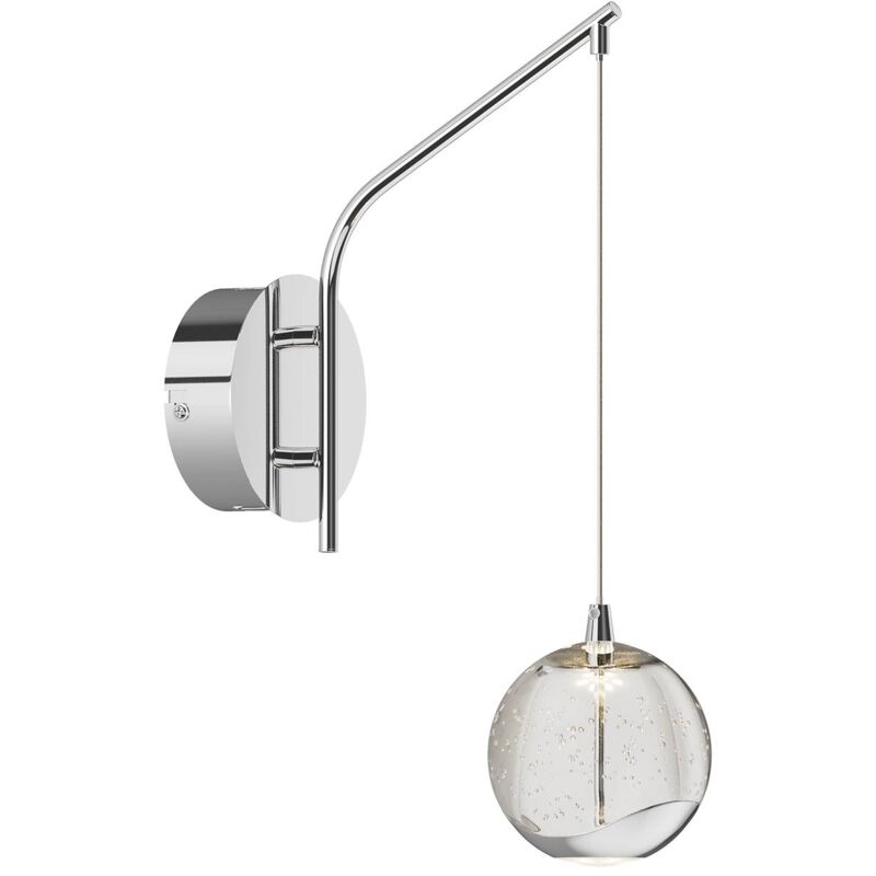 LED Applique Murale 'Hayley' en verre pour salon & salle à manger - transparent, chromé