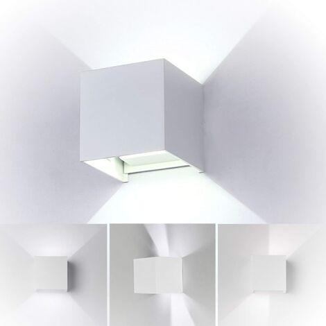 Led Applique Murale Interieur 7W Lampe murale Moderne Réglable Lampe Up and Down Design 6000K Blanc Froid Pour Couloir,Escalier,Salle d'exposition,Salon (Blanc)