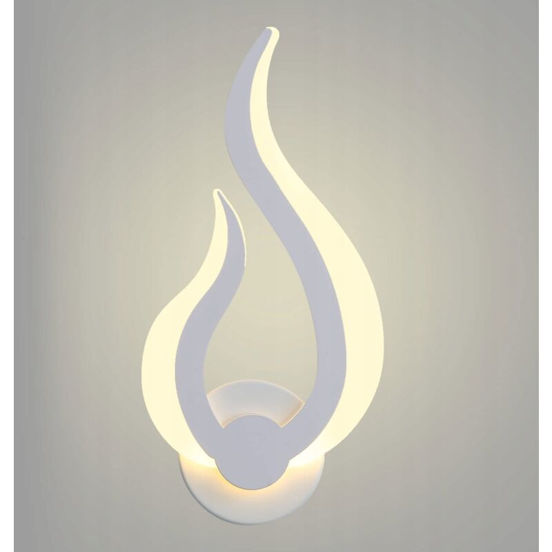 Led Applique Murale Intérieur , Lampe Murale Moderne, Forme de Flamme Mural Veilleuse Blanc Chaud pour Cuisine Escalier Chambre Couloir,
