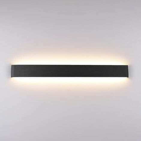 LED Applique Murale Intérieure 30W 91CM, Lumiere Murale Moderne, Lampe Murale en Aluminium de Haut en Bas pour Salon, Chambre, Escaliers et Couloir, 3000 Lumen, Blanc Chaud 3000K, Noir