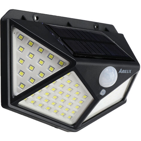 Lampe solaire, spot noir, lampe d'extérieur, résistante aux intempéries,  dimmable, base en verre, 1x LED 15W 1000lm 4000K, LxlxH 18,5x5,5x14,5 cm, ETC Shop: lampes, mobilier, technologie. Tout d'une source.