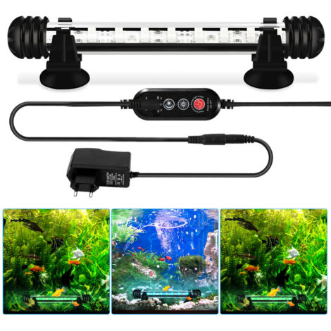 SWANEW LED Aquarium Beleuchtung IP67 Wasserfest RGB Licht Aufsetzleuchte Dimmbar Fisch Tank Unterwasser Lampe 18.5cm