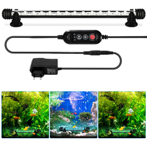 SWANEW LED Aquarium Beleuchtung IP67 Wasserfest RGB Licht Aufsetzleuchte Dimmbar Fisch Tank Unterwasser Lampe 48.5cm