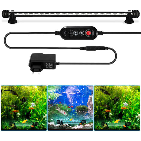LED Aquarium Beleuchtung IP67 Wasserfest RGB Licht Aufsetzleuchte Dimmbar Fisch Tank Unterwasser Lampe 73cm