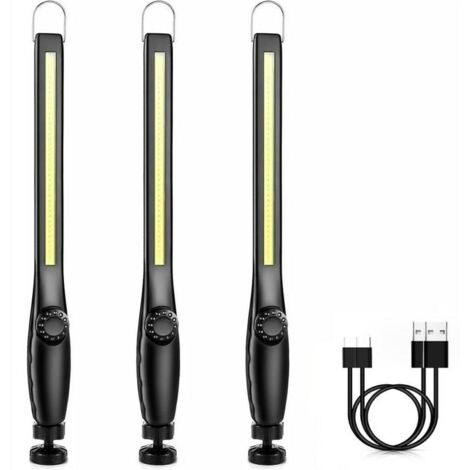 LED-Arbeitsleuchte für Mechaniker, Werkstatt-/Baustellenleuchte, wiederaufladbare magnetische Garagenleuchte, leistungsstarke tragbare wiederaufladbare LED-Arbeitsleuchte [3 Stück] [Energieeffizienzkl