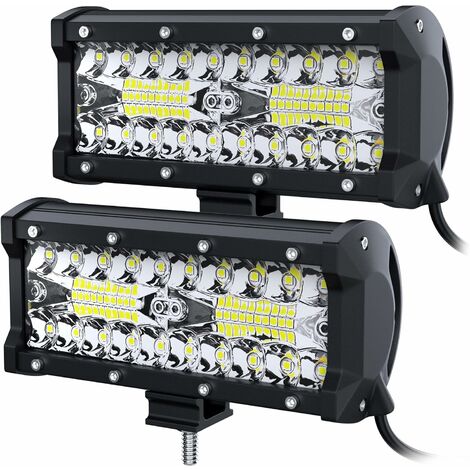 LED-Arbeitsscheinwerfer, 12 V, 2 Stück, 360 W, 7 Zoll, quadratischer Strahler, 24 V-Licht für Offroad-Autos, LKWs, SUVs, 4x4-Traktoren, Nebelscheinwerfer