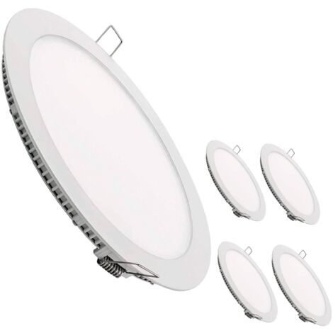 LED ATOMANT Confezione da 5 Pannello LED Downlight da Incasso Rotondo Piato 20W 220mm 1800lm, Colore Bianco Freddo (6500K), Driver incluso