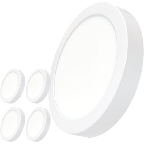 LED ATOMANT Confezione da 5 Plafoniera LED da Soffitto Rotonda 220mm 20W, Colore Bianco Freddo (6500K), 1800 Lumens, Driver incluso