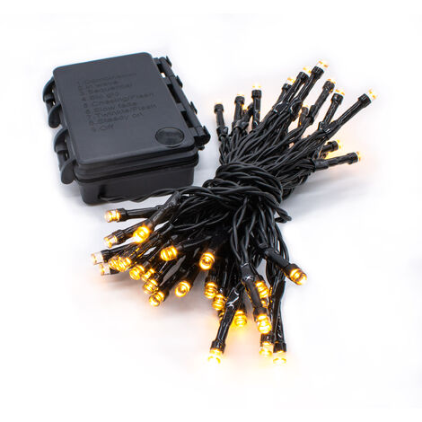 LED Außen Lichterkette warm weiß - 14,5 m / 192 LED - Garten  Weihnachten Winter Deko Beleuchtung Timer Batterie