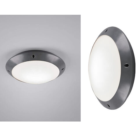 LED Außendeckenleuchte Wandlampe rund in Anthrazit - 26 cm