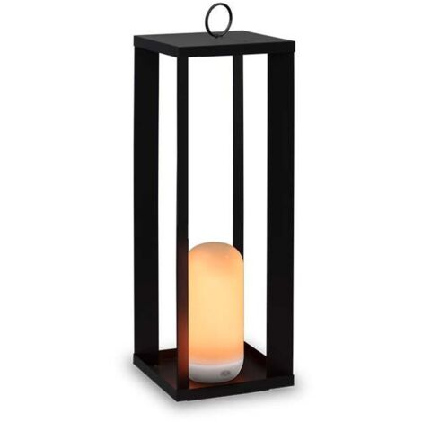 LED Außenlampe Akku Dimmer Fernbedienung IP54 2000 K 50 cm hoch eckig Modern kabellos tragbar außen Tischlampe Gartenlaterne