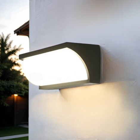 LICHT-ERLEBNISSE LED Außenlampe Wand Haus Garten IP65 Anthrazit 4000 K 1200 lm Modern Wandleuchte