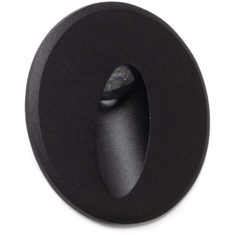 LED Außenleuchte 3W Einbau Wand Rund Oval Adam 2700K Schwarz Warmweiß