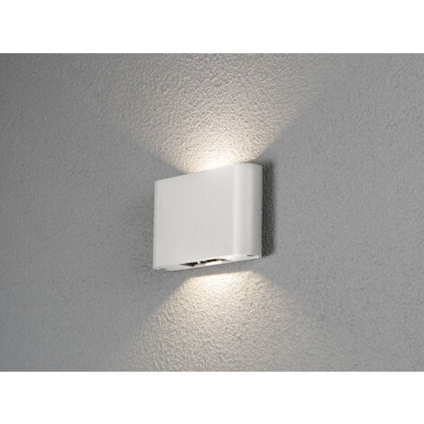 LED Außenleuchte CHIERI Weiß Up and Down Wandlampe Außenbereich B.18cm, H.11cm