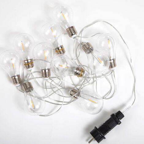 LED Außenlichterkette IP44 Transparent Stecker Kabel 4,5 m lang 2700 K warmweißes Licht außen Balkon Terrasse