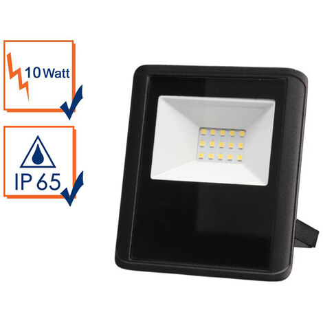 LED-AUßENSTRAHLER - 10 W - NEUTRALWEIß - SCHWARZES GEHÄUSE