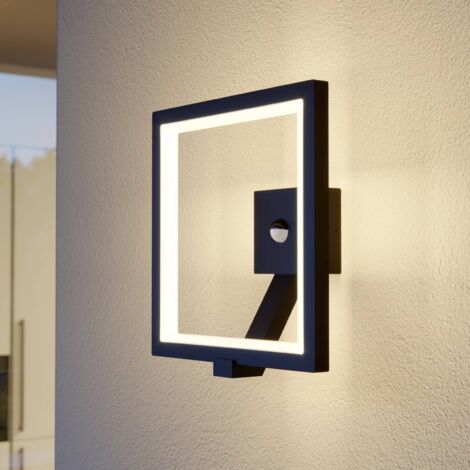 LED-Außenwandlampe Square, graphitgrau, mit Sensor - graphitgrau