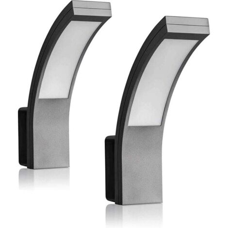 LED Außenwandleuchte - 2er Set - Anthrazit Außenbeleuchtung 12W 1100lm 5800K - IP65 Wandleuchte - 240x80x60mm