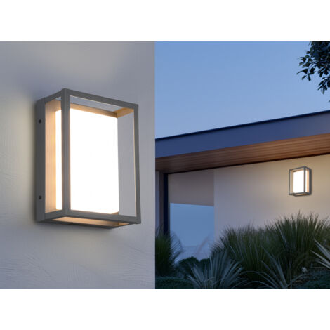 LED Außenwandleuchte 2er SET im Bauhaus Stil, Anthrazit, 18cm breit
