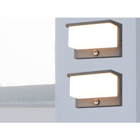 LED Außenwandleuchte 2er SET mit Bewegungsmelder, Breite 23cm