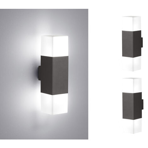LED Außenwandleuchte 2er Set Up & Down Light Anthrazit - Außenbeleuchtung Haus