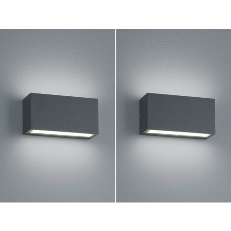 LED Außenwandleuchte 2er Set Up- & Down Light in Anthrazit