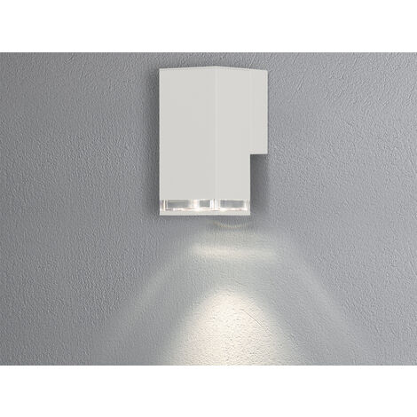 LED Außenwandleuchte ALU Down Light Weiß Effektstreifen IP44, Höhe 16,5cm