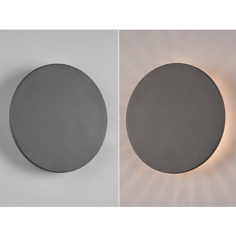 LED Außenwandleuchte Anthrazit 2er Set indirekte Beleuchtung Ø 25cm