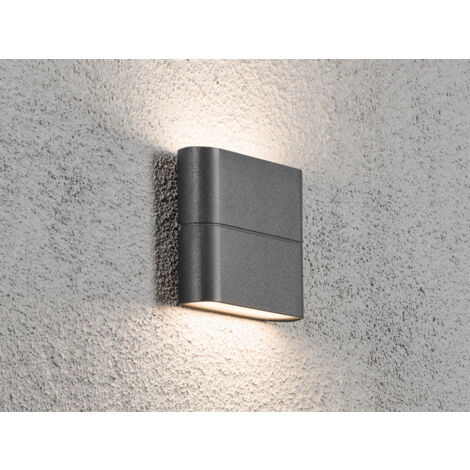 LED Außenwandleuchte CHIERI, Up and Down ALU in Anthrazit, Höhe 9cm Breite 11cm