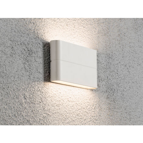 LED Außenwandleuchte CHIERI, Up and Down ALU in Weiß, Höhe 9cm Breite 17cm