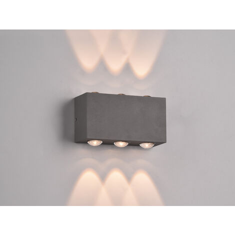 LED Außenwandleuchte CLYDE Anthrazit mit Up and Down Light, Breite 14cm
