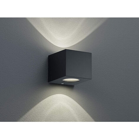 LED Außenwandleuchte CORDOBA Up and Down Light eckig in Schwarz