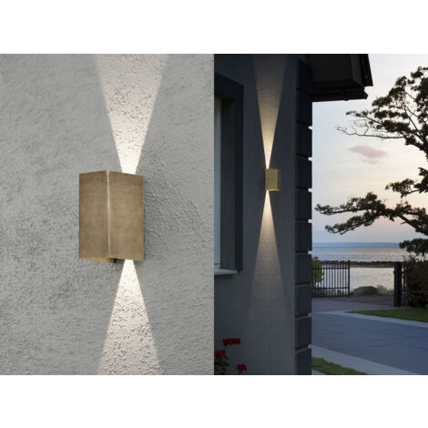 LED Außenwandleuchte CREMONA Up and Down Höhe 17cm, Messing