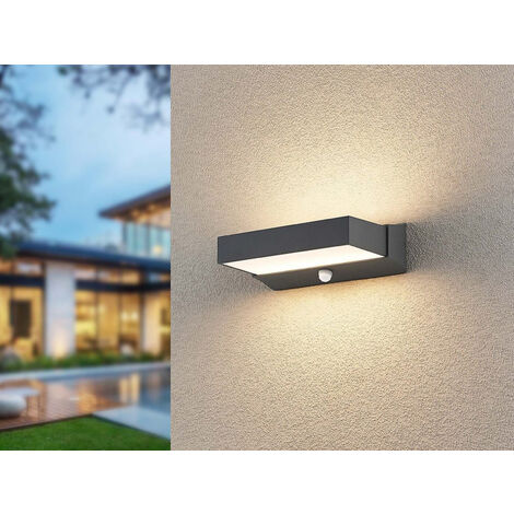 LED Außenwandleuchte CUANDO mit Bewegungsmelder, Anthrazit Breite 23cm