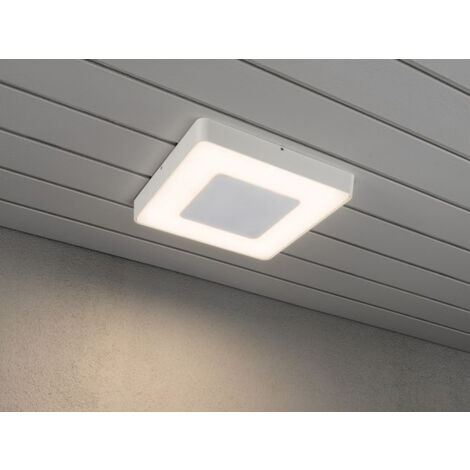 LED Außenwandleuchte / Deckenleuchte CARRARA eckig inkl. Fernbedienung, 25W