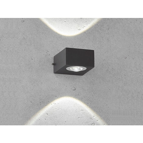 LED Außenwandleuchte HELSINKI Schwarz Up and Down, Breite 8cm