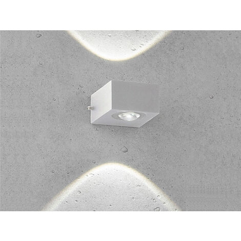 LED Außenwandleuchte HELSINKI Silber Up and Down, Breite 8cm