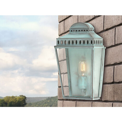 LED Außenwandleuchte im Landhausstil mit Patina, Höhe 37,5cm