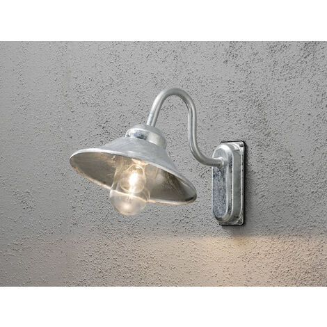 LED Außenwandleuchte im Landhausstil Stahl Silber, Höhe 30cm