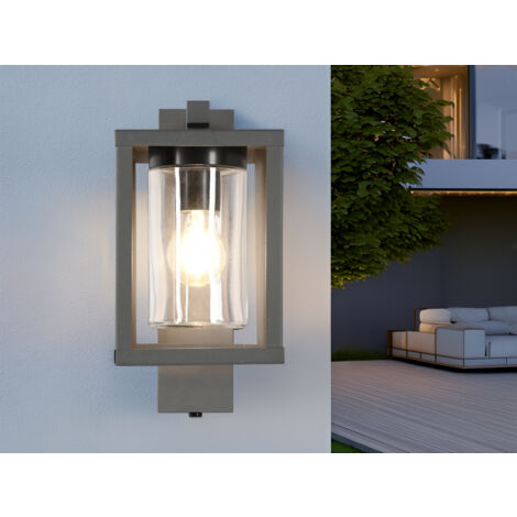 LED Außenwandleuchte in Laternenoptik, Höhe 33cm, Anthrazit