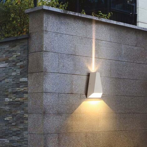 LED Außenwandleuchte IP65 Wasserdicht Doppelkopf, Modernes Design Weiß für Fassade Balkon Schlafzimmer Flur Hotel Garten Villa Außenbeleuchtung