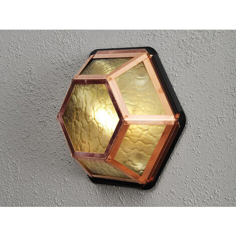 LED Außenwandleuchte Landhausstil aus Kupfer, Höhe 30cm