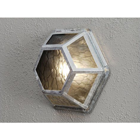 LED Außenwandleuchte Landhausstil, Stahl galvanisiert, Höhe 30cm