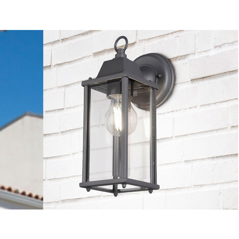 LED Außenwandleuchte Laterne Anthrazit, Höhe 29cm