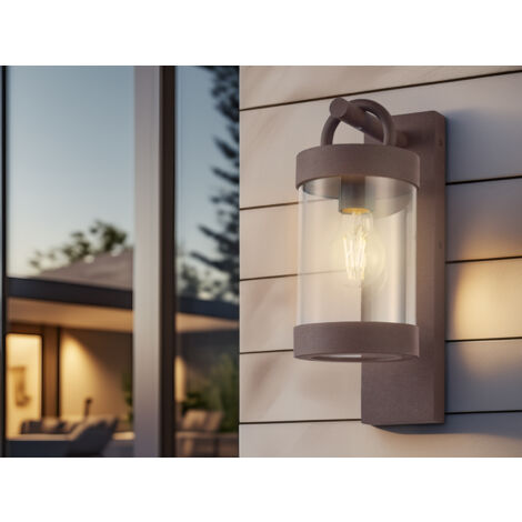 LED Außenwandleuchte Laterne im Landhausstil, Rostoptik, Höhe 33cm
