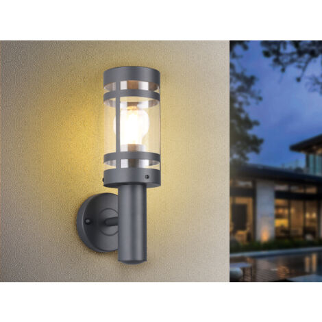 LED Außenwandleuchte Laterne stehend Anthrazit, Höhe 32cm